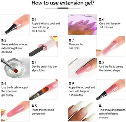 💅 طقم بولي جل للأظافر – صالون كامل بيدك بالبيت!