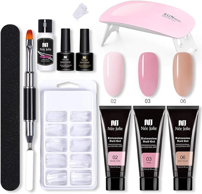 💅 طقم بولي جل للأظافر – صالون كامل بيدك بالبيت!